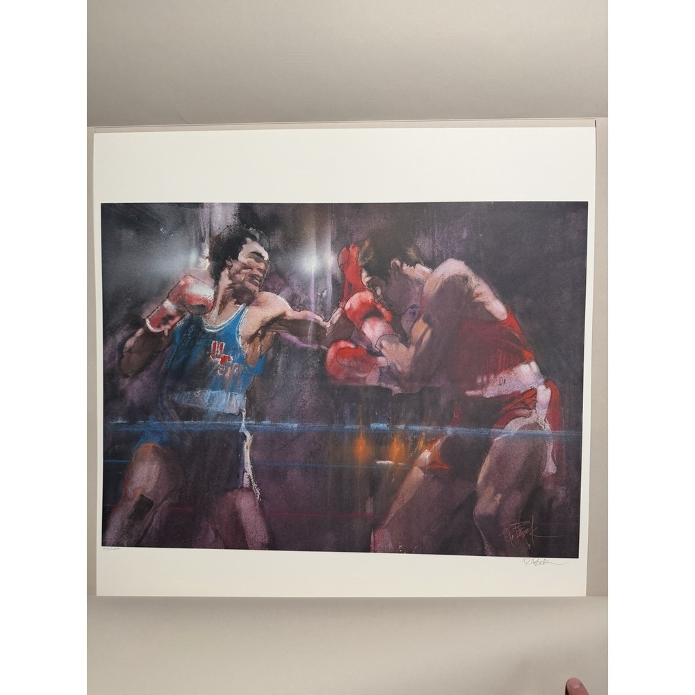 VTG Limited edition lithograph, Boxing, 1983 Olympics, Robert Peak 99/550